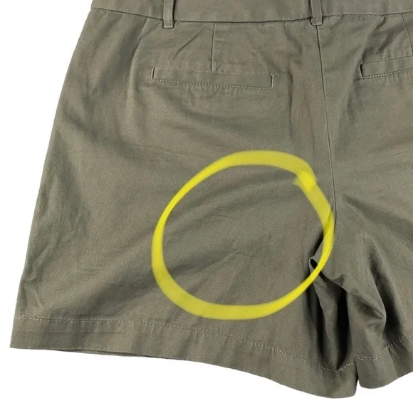 LOFT Womens Sz10 Army Green Flat Front Chino Shorts, 6", Mid Rise, Cotton, Basic - Picture 8 of 9